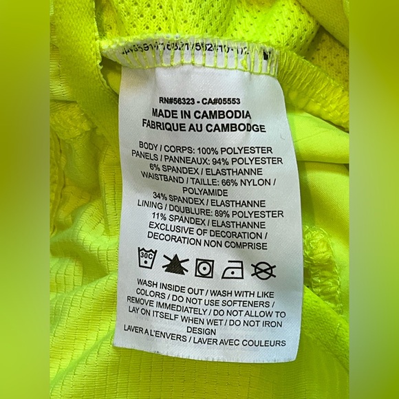 Nike Dri-Fit Women’s Fluorescent Yellow Running Shorts with Pockets Size Medium - Picture 12 of 16
